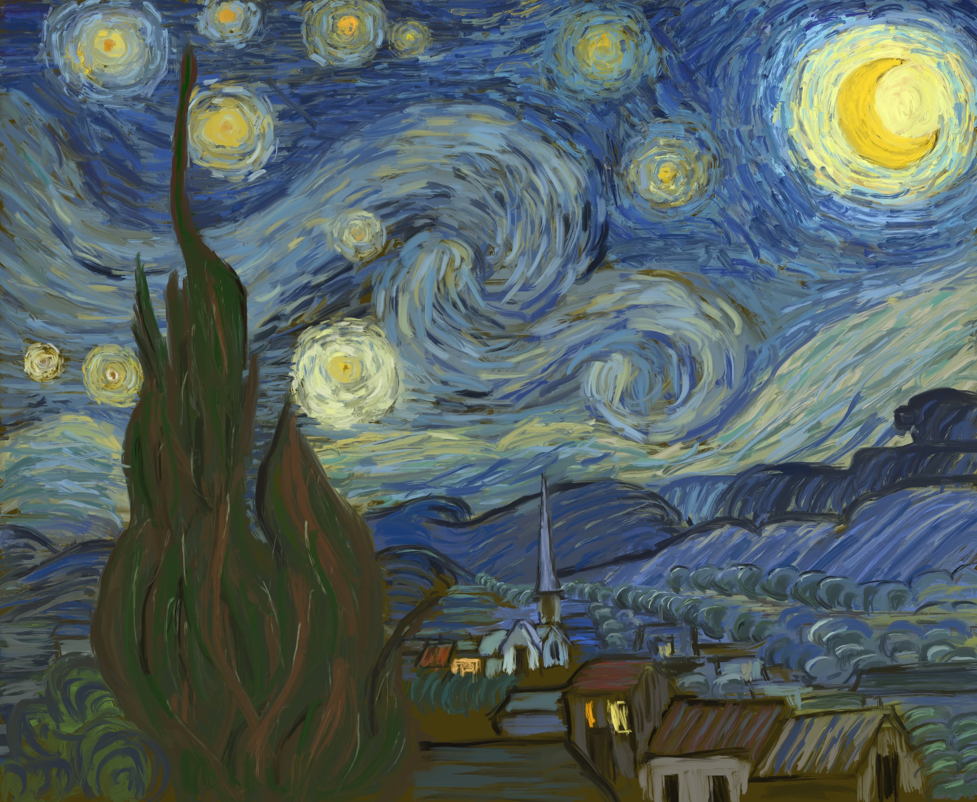 Reproduction of Van Gogh's Starry Night