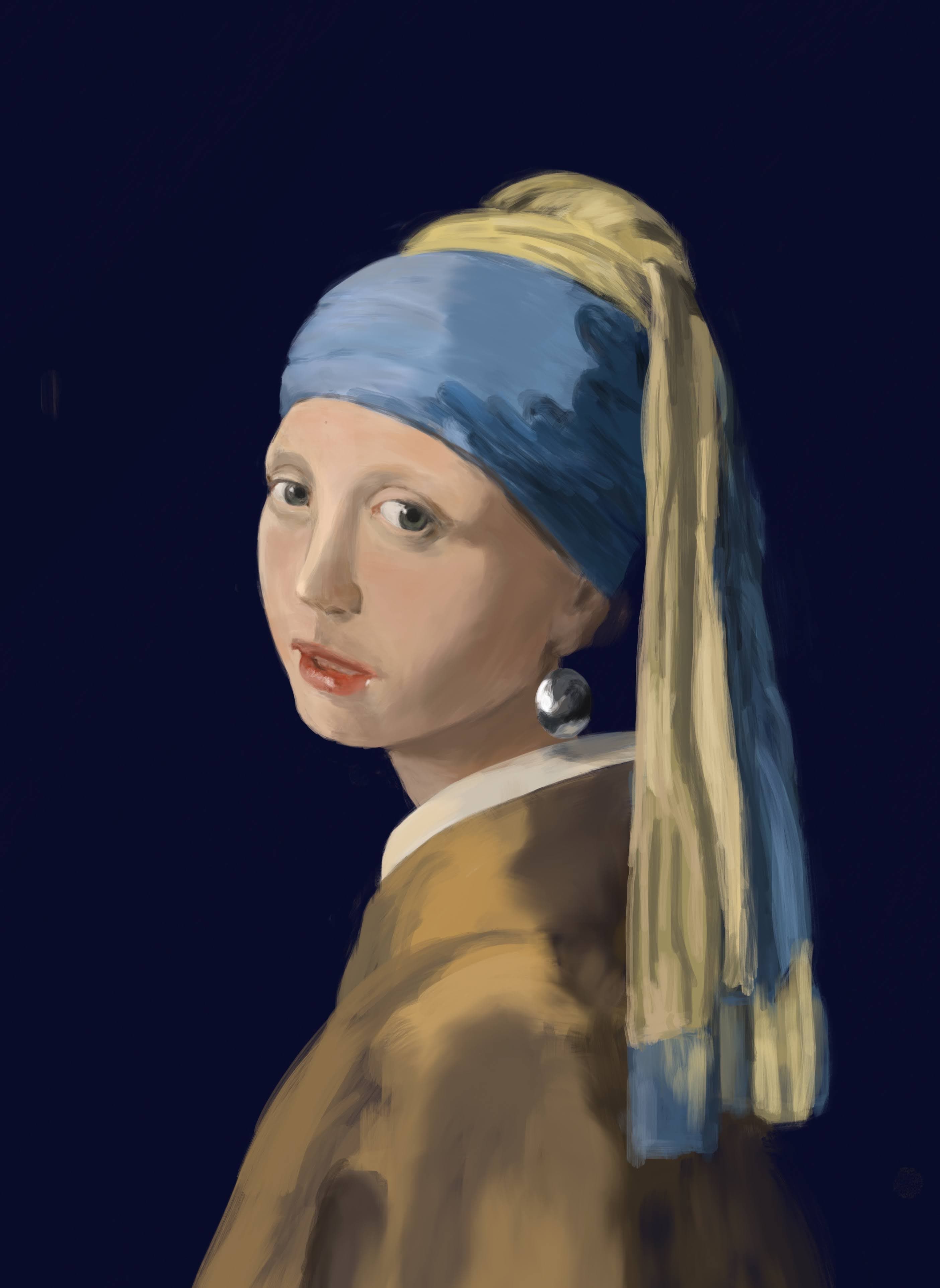 Reproduction of Verneer's Girl with a Pearl Earring